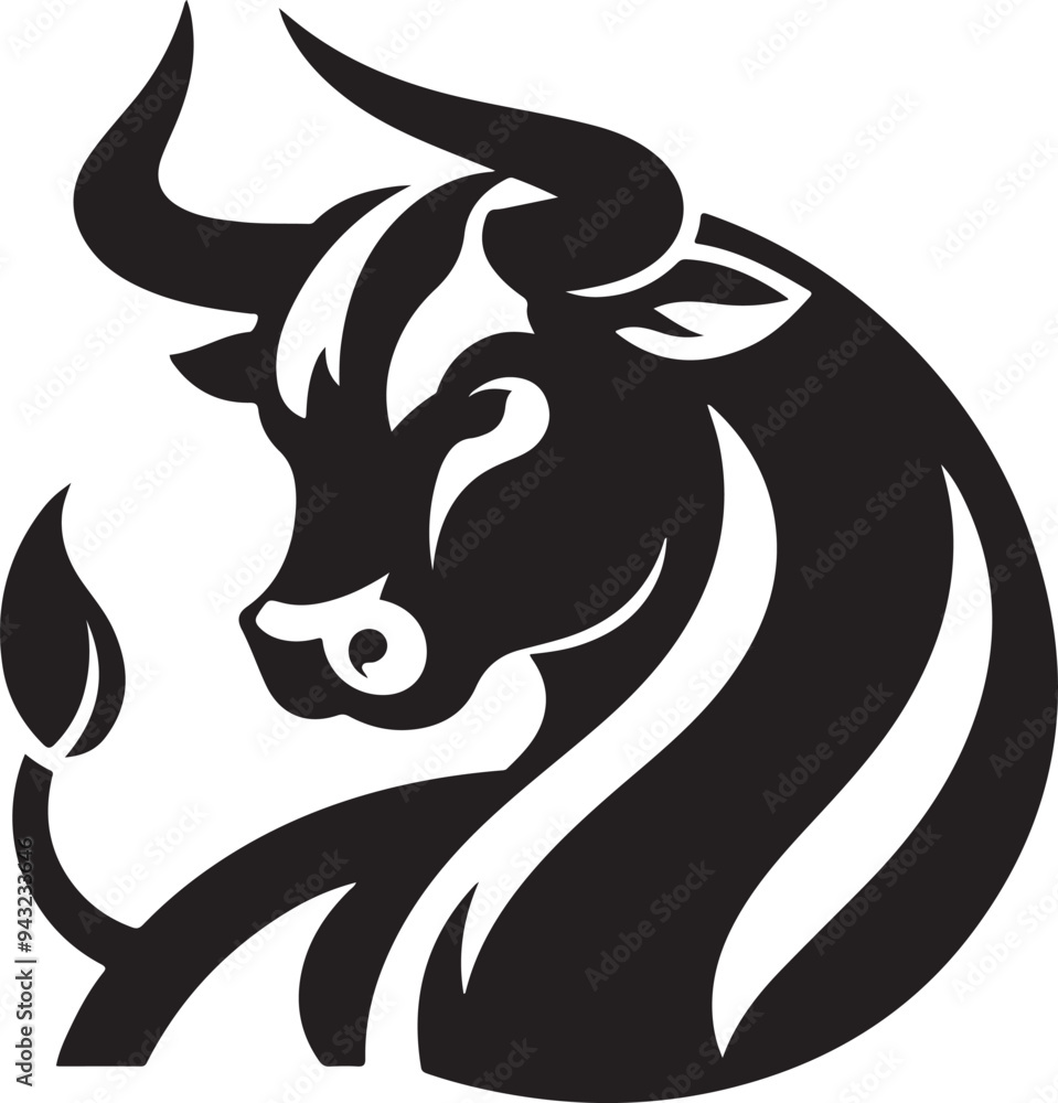 Illustration silhouette of a bull Illustration silhouette of a bull