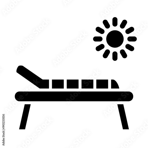 Sunbed glyph icon