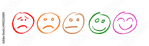 Smiley Faces Crayon Chalk Drawing