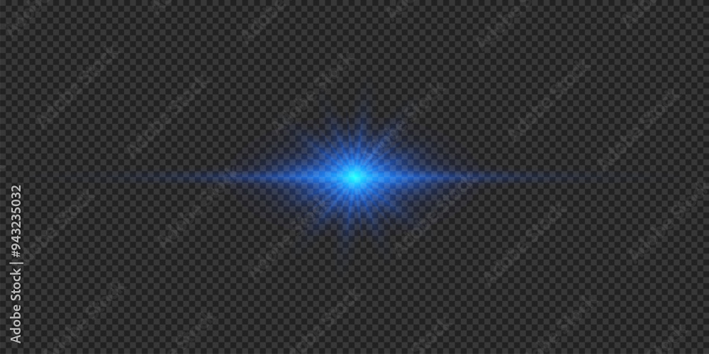Blue horizontal light effect of lens flares Blue horizontal light effect of lens flares