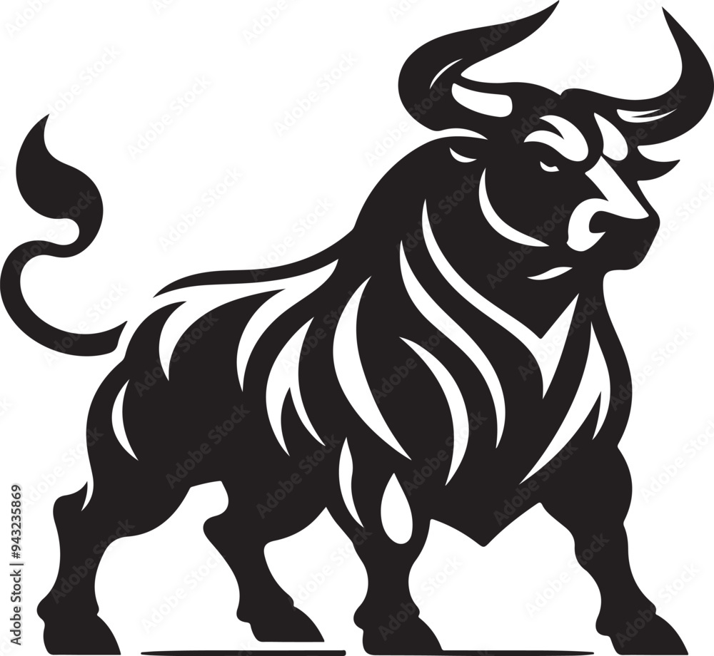 Illustration silhouette of a bull Illustration silhouette of a bull