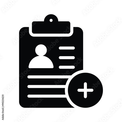 Icon representing medical information, featuring healthcare symbols and informational elements