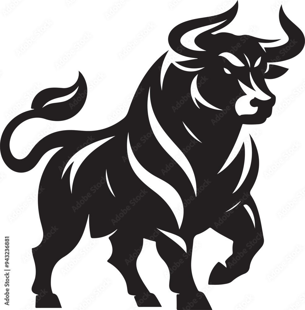 Illustration silhouette of a bull Illustration silhouette of a bull
