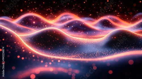 Wallpaper Mural Abstract Glowing Waves Torontodigital.ca