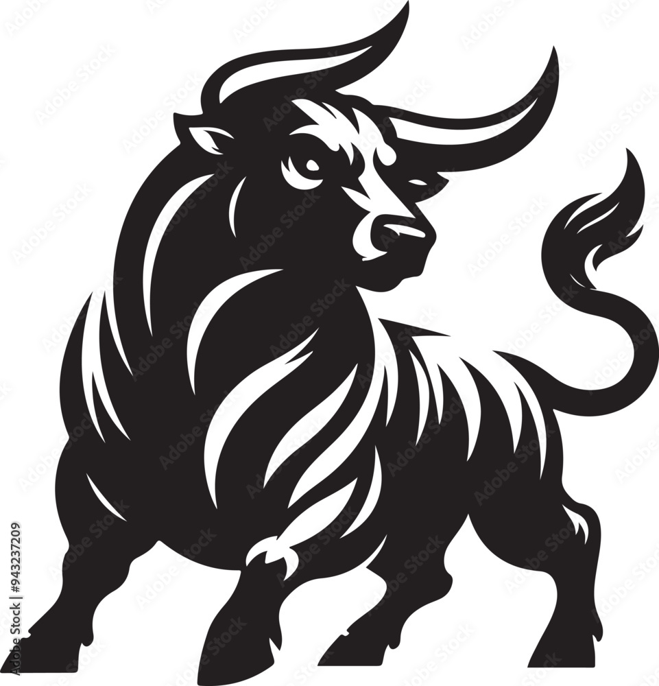 Illustration silhouette of a bull Illustration silhouette of a bull