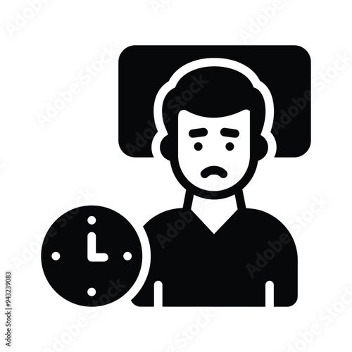 Icon representing sleep disorders, featuring symbols related to sleep and health issues