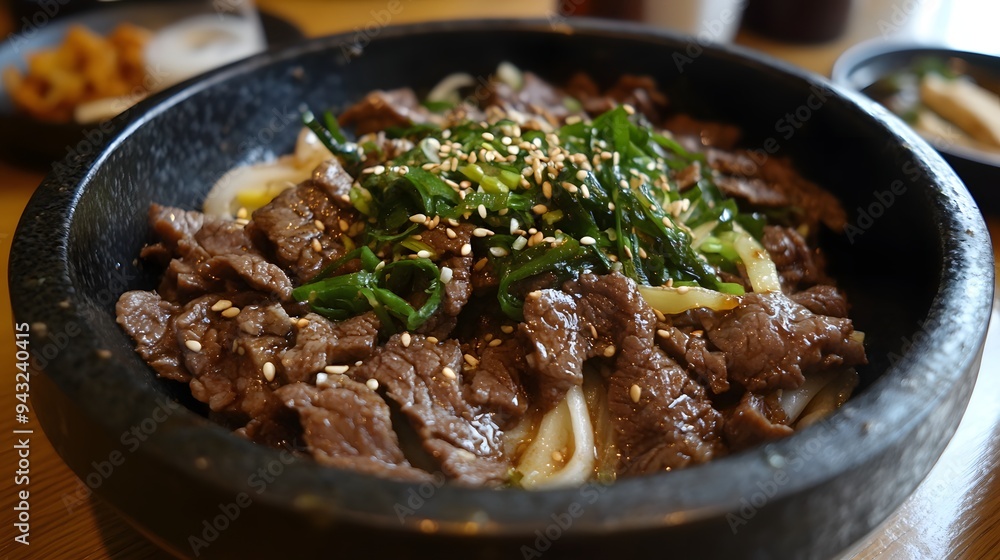 72. A serving of South Korean bulgogi (marinated beef) 72. A serving of South Korean bulgogi (marinated beef)