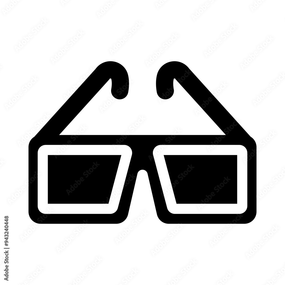 3D Glasses glyph icon 3D Glasses glyph icon