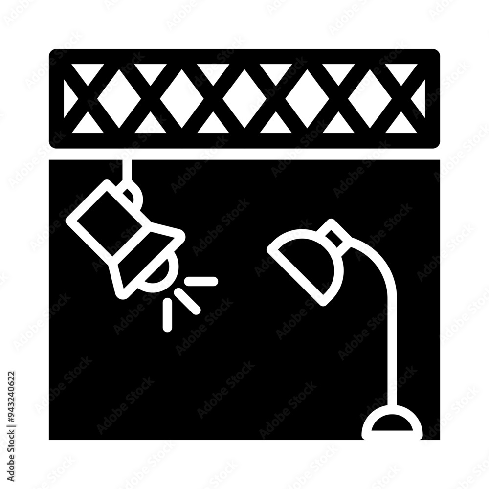 Studio Lights glyph icon Studio Lights glyph icon