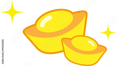Oriental gold ingot new year illustration decoration