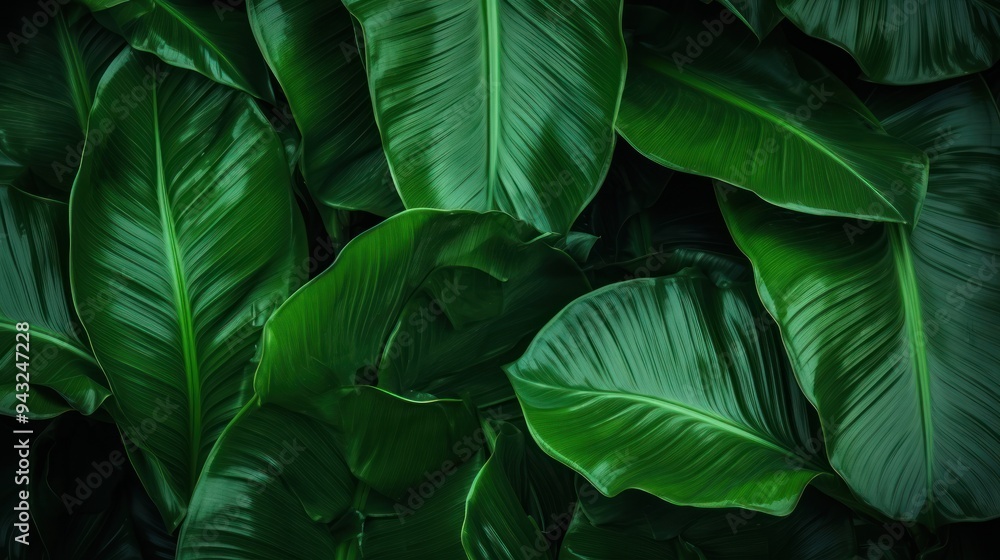 textured dark green tropical foliage textured dark green tropical foliage