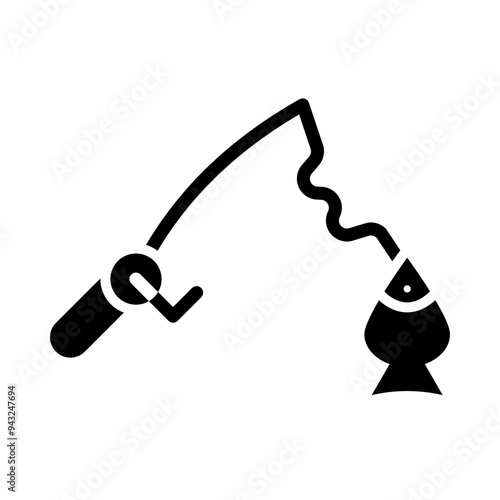 Ice Fishing glyph icon