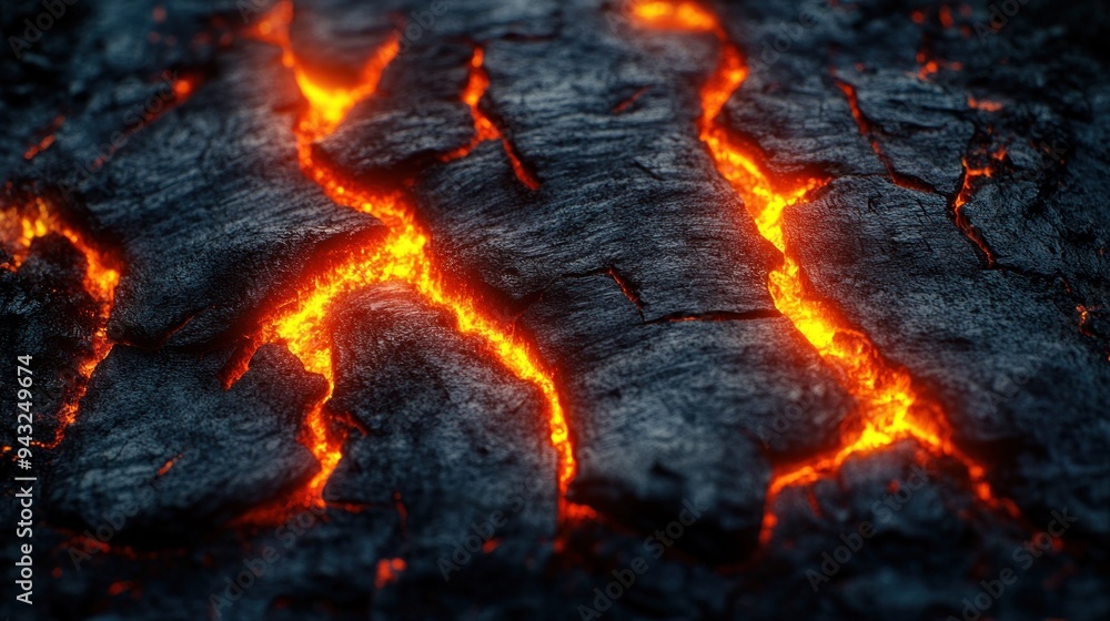 Molten Lava Flowing Through Cracks in Earth's Crust Molten Lava Flowing Through Cracks in Earth's Crust