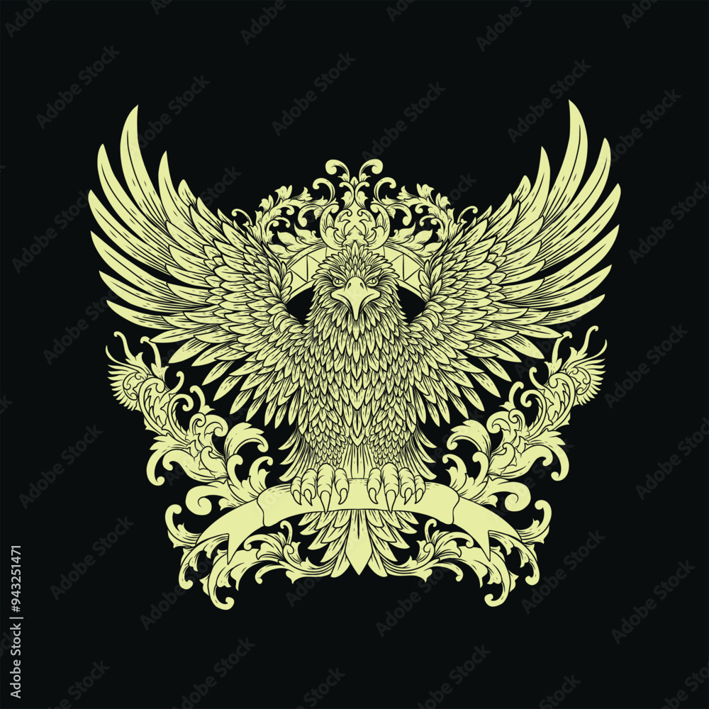 garuda indonesia with carving and gripping ribbon