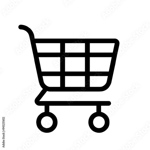 The illustration features a minimalist shopping cart design, ideal for showcasing an easy-to-use wishlist for online shopping activities