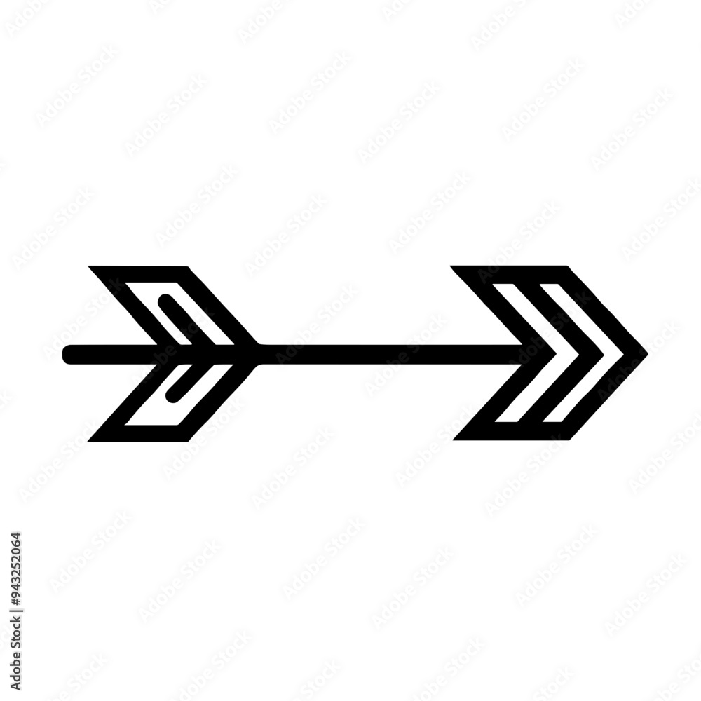 A clear and minimalistic line icon depicting a shaft arrow pointing to the right, suitable for digital interfaces and design projects requiring directional symbols A clear and minimalistic line icon depicting a shaft arrow pointing to the right, suitable for digital interfaces and design projects requiring directional symbols