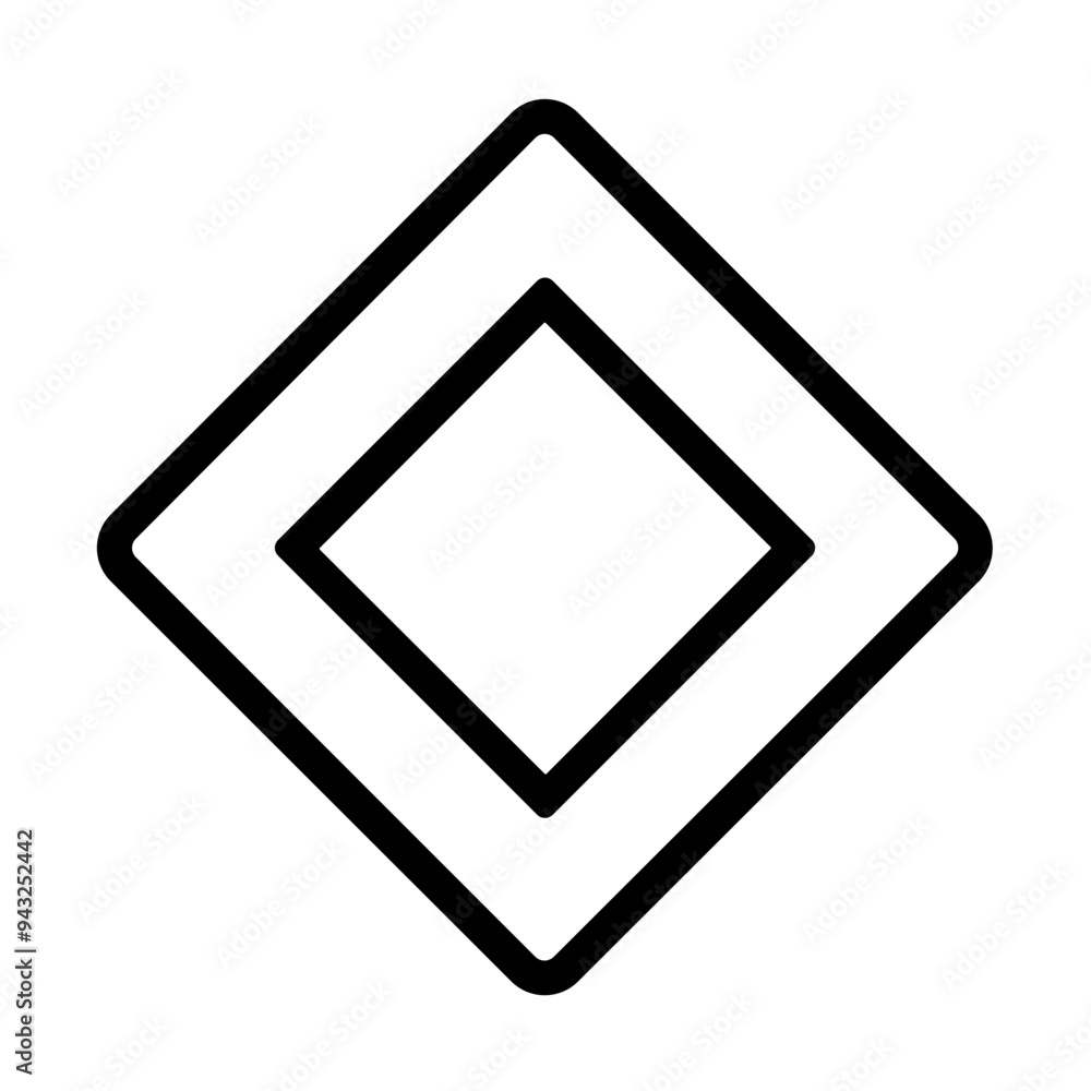 This design showcases a bold geometric shape that emphasizes simplicity and clarity, ideal for user interfaces in various digital applications