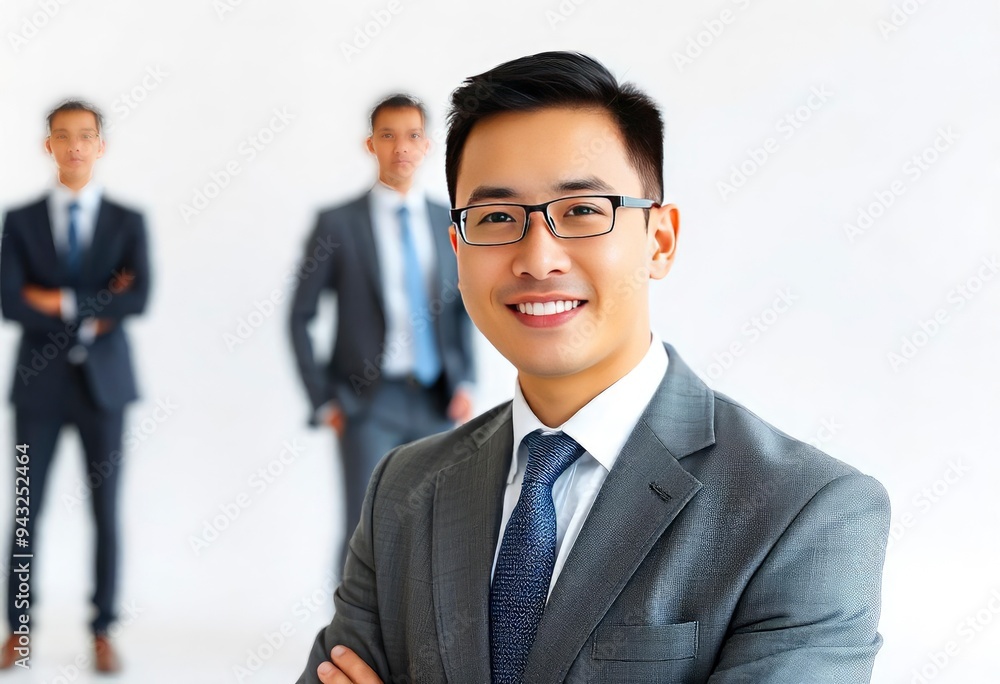 asian business people man good looking in studio. portrait businessman in grey suit confident friendly face isolated on white background, ai asian business people man good looking in studio. portrait businessman in grey suit confident friendly face isolated on white background, ai