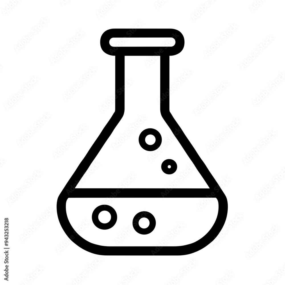 This simple line icon illustrates a laboratory flask, often associated with educational science activities in classrooms or research environments