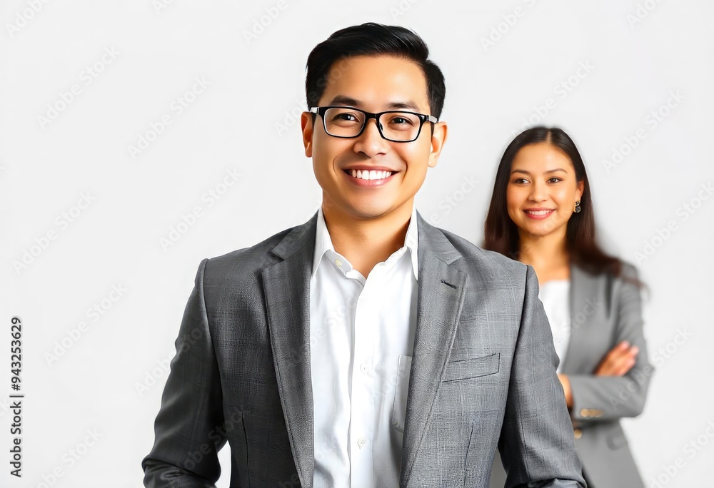 asian business people man good looking in studio. portrait businessman in grey suit confident friendly face isolated on white background, ai asian business people man good looking in studio. portrait businessman in grey suit confident friendly face isolated on white background, ai