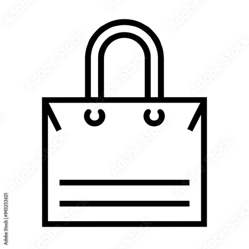 A simple line drawing of a shopping bag symbolizes the joy of finding great deals during Friday sales events, perfect for weekend shopping sprees