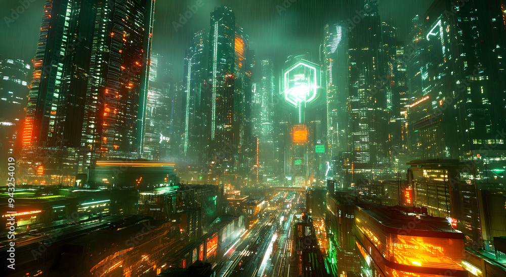 A Cinematic Shot of Tall Skyscrapers Illuminated by Neon Lights at Night, Showcasing the Vibrant and Dynamic Urban Landscape. This Image Captures the Glitz and Glamour of Modern Cityscapes with a Stun A Cinematic Shot of Tall Skyscrapers Illuminated by Neon Lights at Night, Showcasing the Vibrant and Dynamic Urban Landscape. This Image Captures the Glitz and Glamour of Modern Cityscapes with a Stun