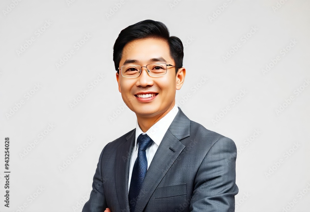 asian business people man good looking in studio. portrait businessman in grey suit confident friendly face isolated on white background, ai asian business people man good looking in studio. portrait businessman in grey suit confident friendly face isolated on white background, ai