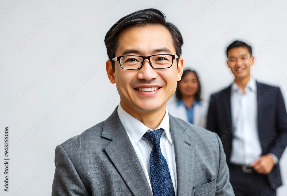 asian business people man good looking in studio. portrait businessman in grey suit confident friendly face isolated on white background, ai asian business people man good looking in studio. portrait businessman in grey suit confident friendly face isolated on white background, ai