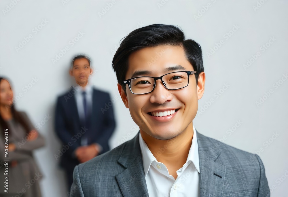asian business people man good looking in studio. portrait businessman in grey suit confident friendly face isolated on white background, ai asian business people man good looking in studio. portrait businessman in grey suit confident friendly face isolated on white background, ai