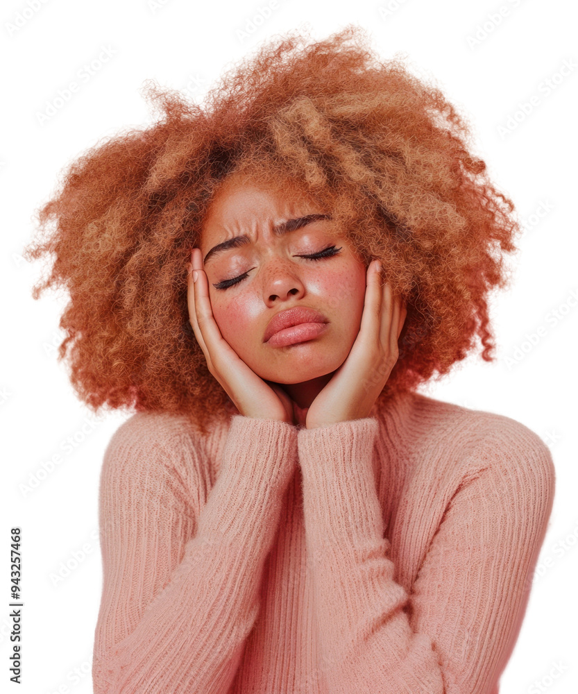 PNG Woman expressing stress and frustration PNG Woman expressing stress and frustration