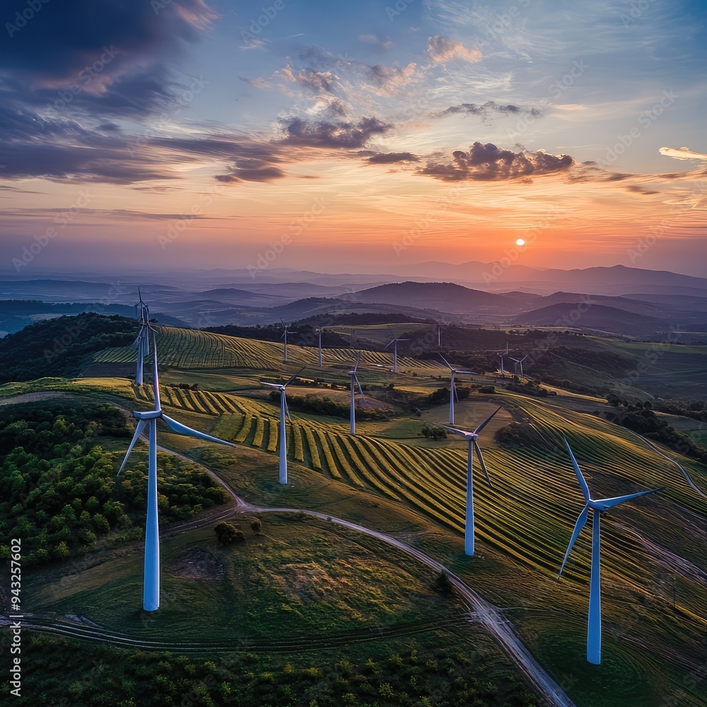 Fototapeta premium Carbon management strategies for promoting renewable energy and carbon neutrality.