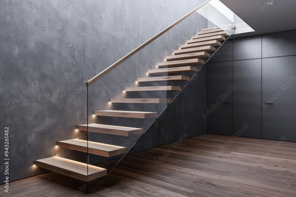 Fototapeta premium Modern interior of living-room. Beautiful simple AI generated image