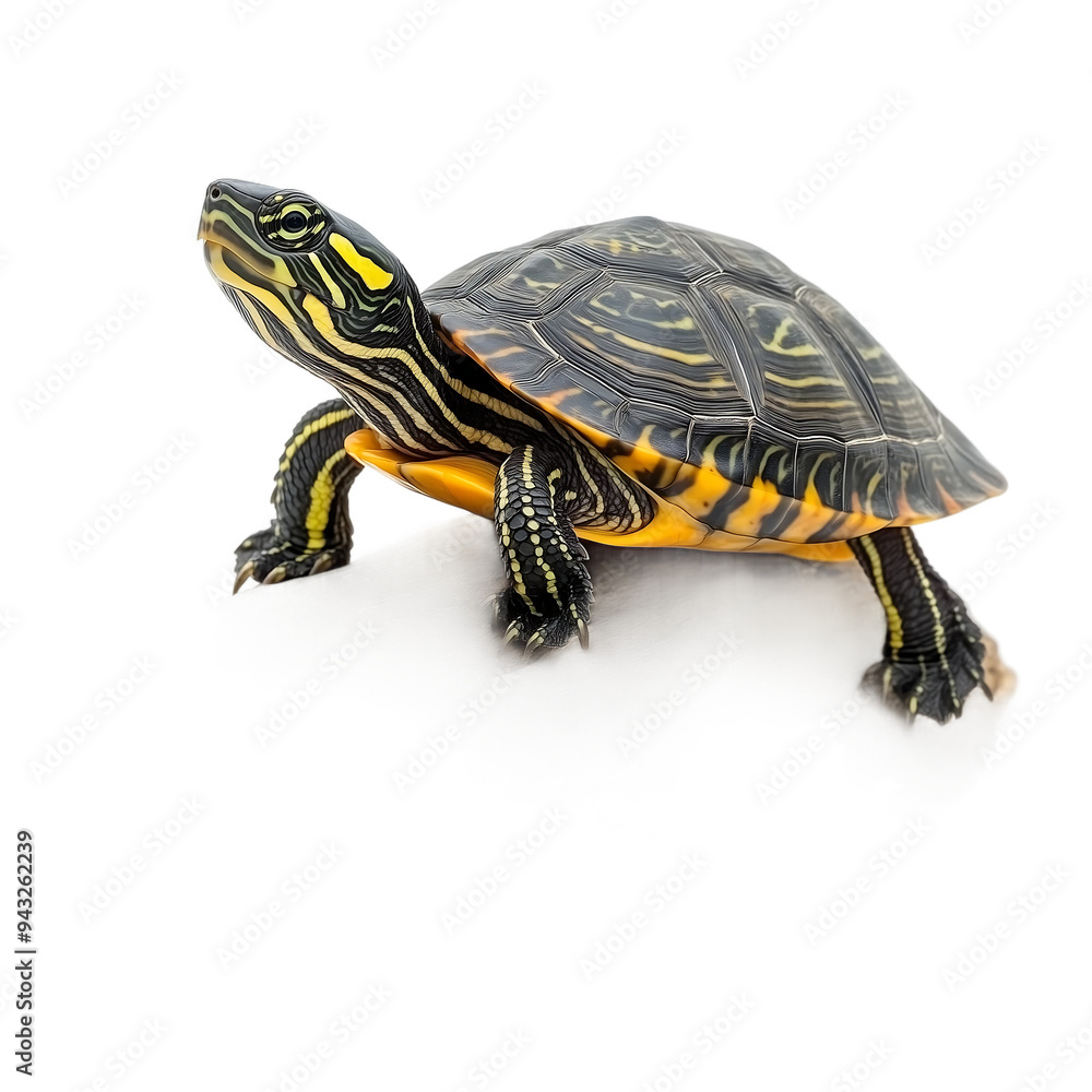 The photo of a Eastern River Cooter (Pseudemys concinna) isolated on white The photo of a Eastern River Cooter (Pseudemys concinna) isolated on white