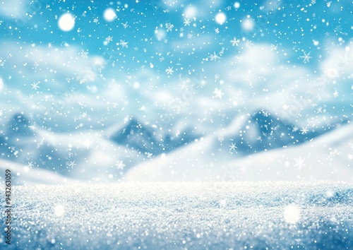 Wallpaper Mural Winter snowfall on snow-covered landscape with a bright blue sky Generative AI Torontodigital.ca