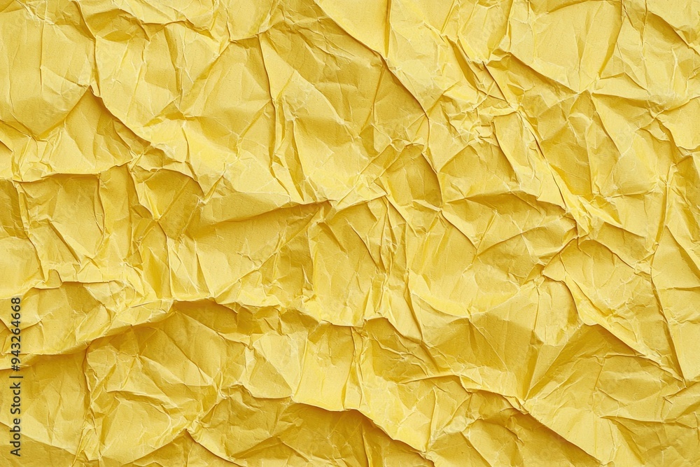 Crumpled yellow paper texture background with rough surface and vibrant color Generative AI Crumpled yellow paper texture background with rough surface and vibrant color Generative AI