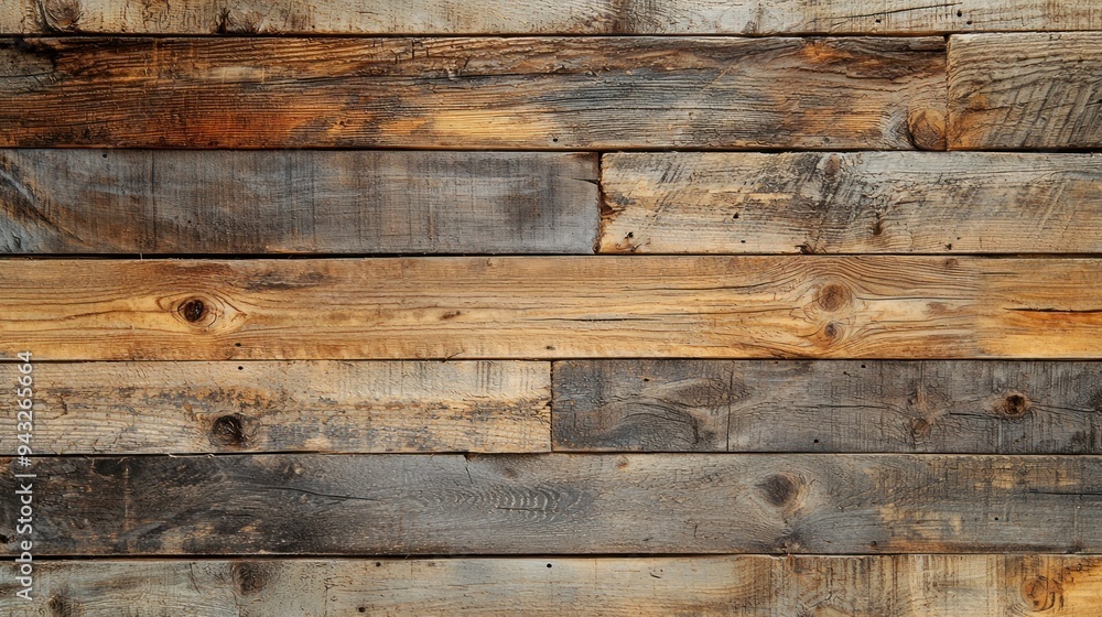 Rustic weathered wooden plank wall with natural textures Generative AI Rustic weathered wooden plank wall with natural textures Generative AI