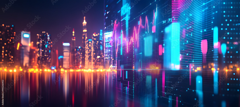 Obraz premium Innovative technology background for financial markets or stock markets. Stock image.