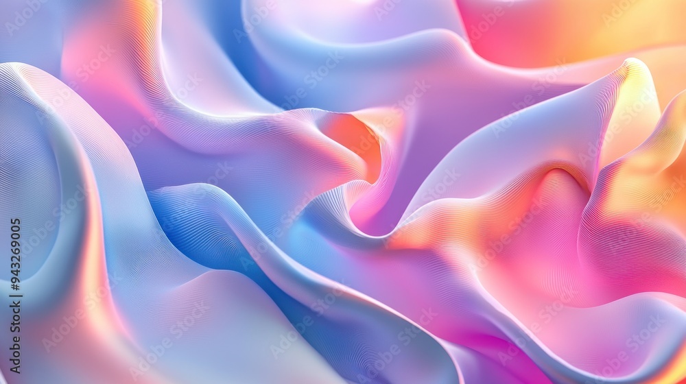 Obraz premium Vibrant multicolored abstract waves with intricate lines and dynamic motion in warm and cool tones Generative AI