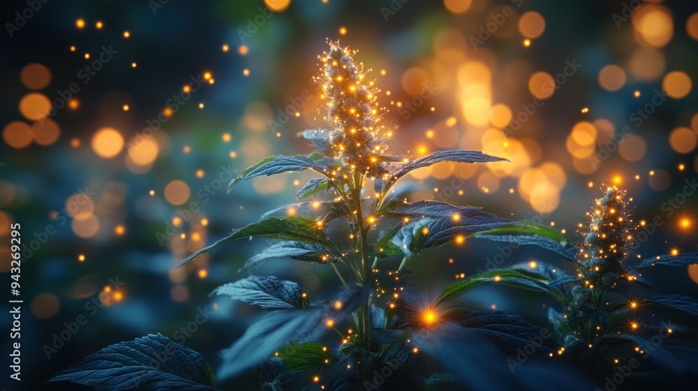 Glowing Plant in a Magical Forest Glowing Plant in a Magical Forest