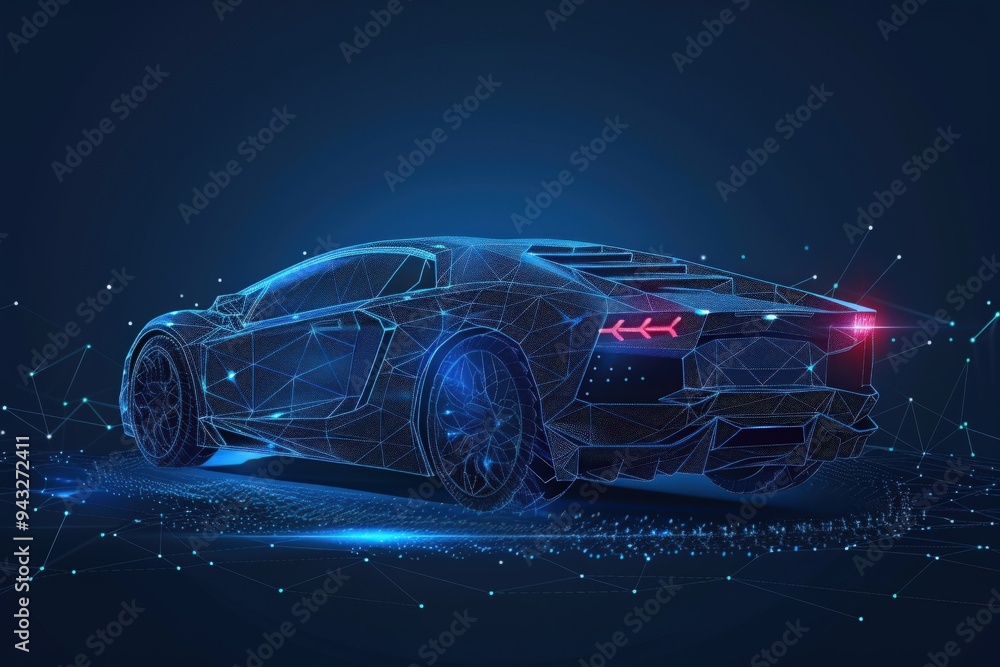 X-ray of car with chassis isolated on black background. 3D illustration. Beautiful simple AI generated image X-ray of car with chassis isolated on black background. 3D illustration. Beautiful simple AI generated image