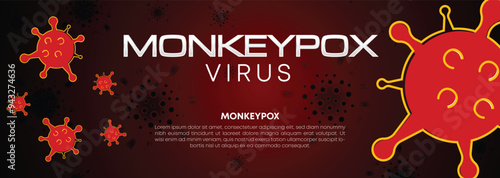 Monkeypox or mpox is a virus that infects humans through transmission from animals. web banner, header, and background cover for orthopoxvirus infectious zoonotic diseases