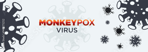 Monkeypox or mpox is a virus that infects humans through transmission from animals. web banner, header, and background cover for orthopoxvirus infectious zoonotic diseases