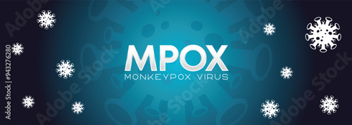 Monkeypox or mpox is a virus that infects humans through transmission from animals. web banner, header, and background cover for orthopoxvirus infectious zoonotic diseases