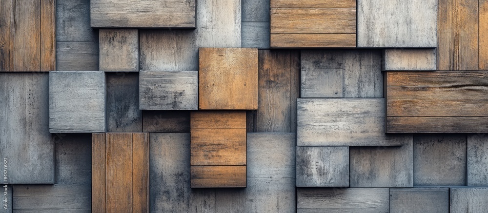 3D rendering of wooden panels stacked in light grey and brown tones for a bright grunge background 3D rendering of wooden panels stacked in light grey and brown tones for a bright grunge background