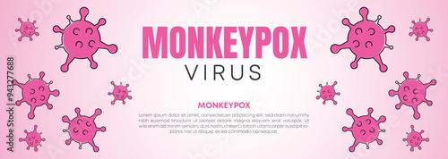 Monkeypox or mpox is a virus that infects humans through transmission from animals. web banner, header, and background cover for orthopoxvirus infectious zoonotic diseases