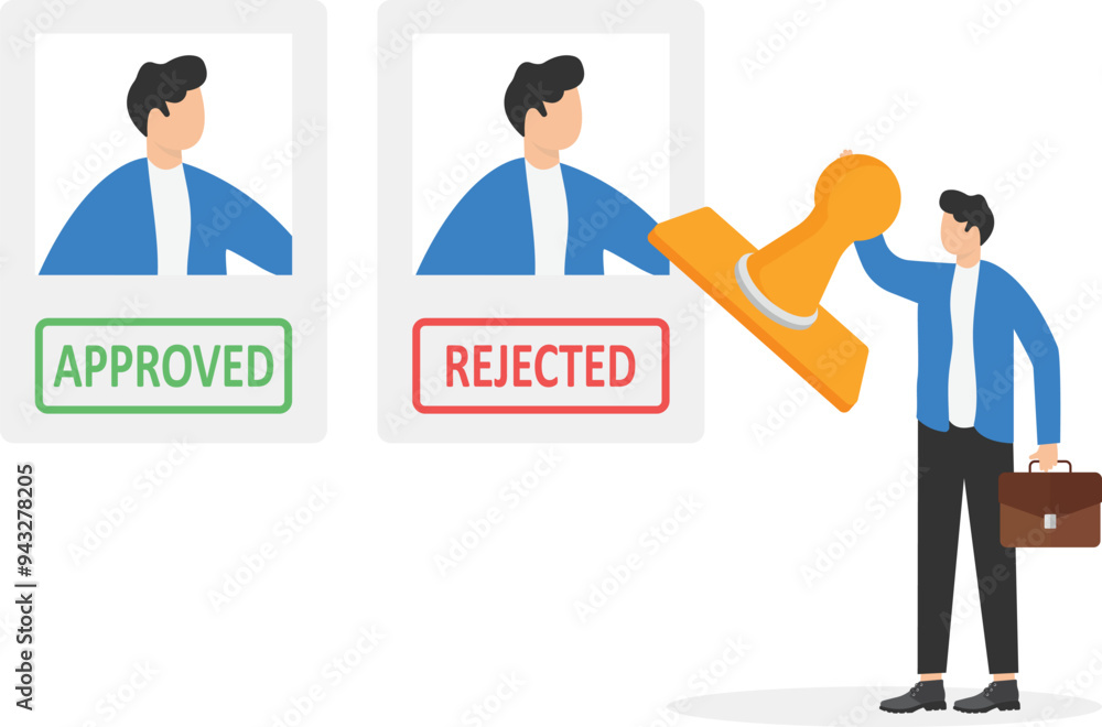 managers in business suits, status accepted or rejected
managers in business suits, status accepted or rejected