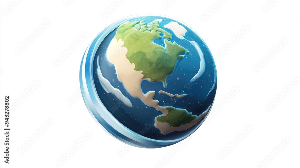 Isolated astronomic symbol of earth in 3D cartoon rendering Isolated astronomic symbol of earth in 3D cartoon rendering
