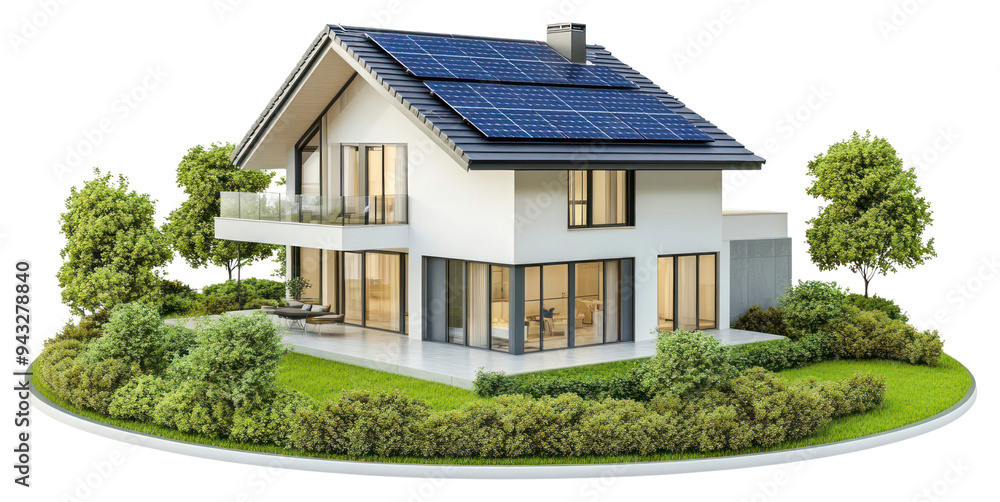 Fototapeta premium PNG Modern eco-friendly solar house