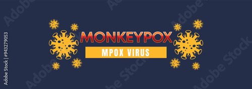 Monkeypox or mpox is a virus that infects humans through transmission from animals. web banner, header, and background cover for orthopoxvirus infectious zoonotic diseases