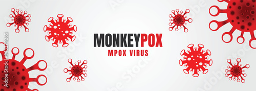 Monkeypox or mpox is a virus that infects humans through transmission from animals. web banner, header, and background cover for orthopoxvirus infectious zoonotic diseases